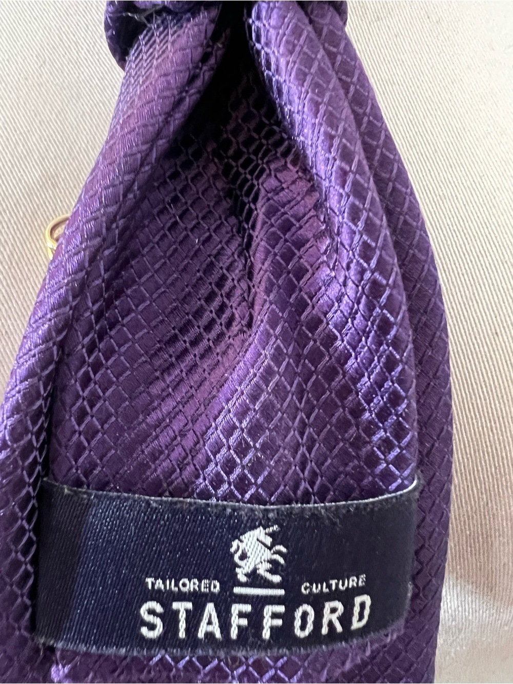 Stafford Purple Embellished Tie Necklace with Gold Accents - Picture 4 of 4